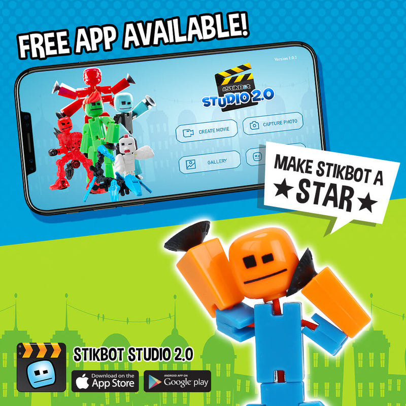 Stikbot App Stikbot Pack Stop-Motion Animation Toys ZiNG Toys NZ