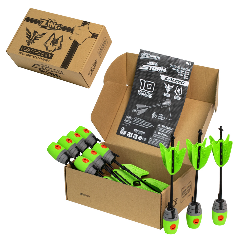 Zing Bow & Arrow Ammo 10 Arrow Set - Green