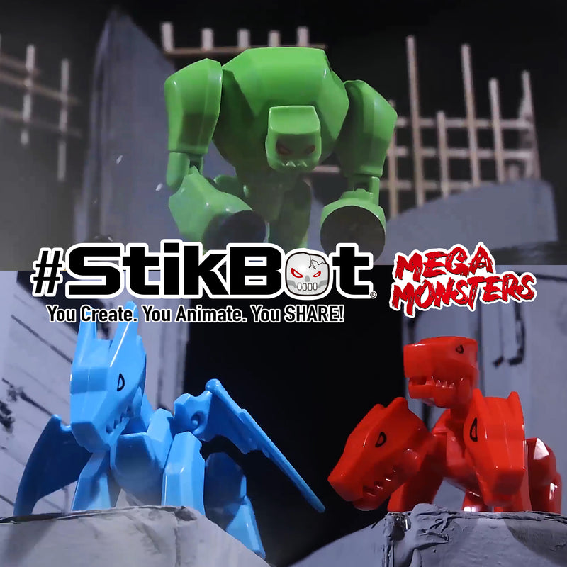 Stikbot Mega Monsters 3 Pack Bundle - Cerberus, Gigantus and Scorch
